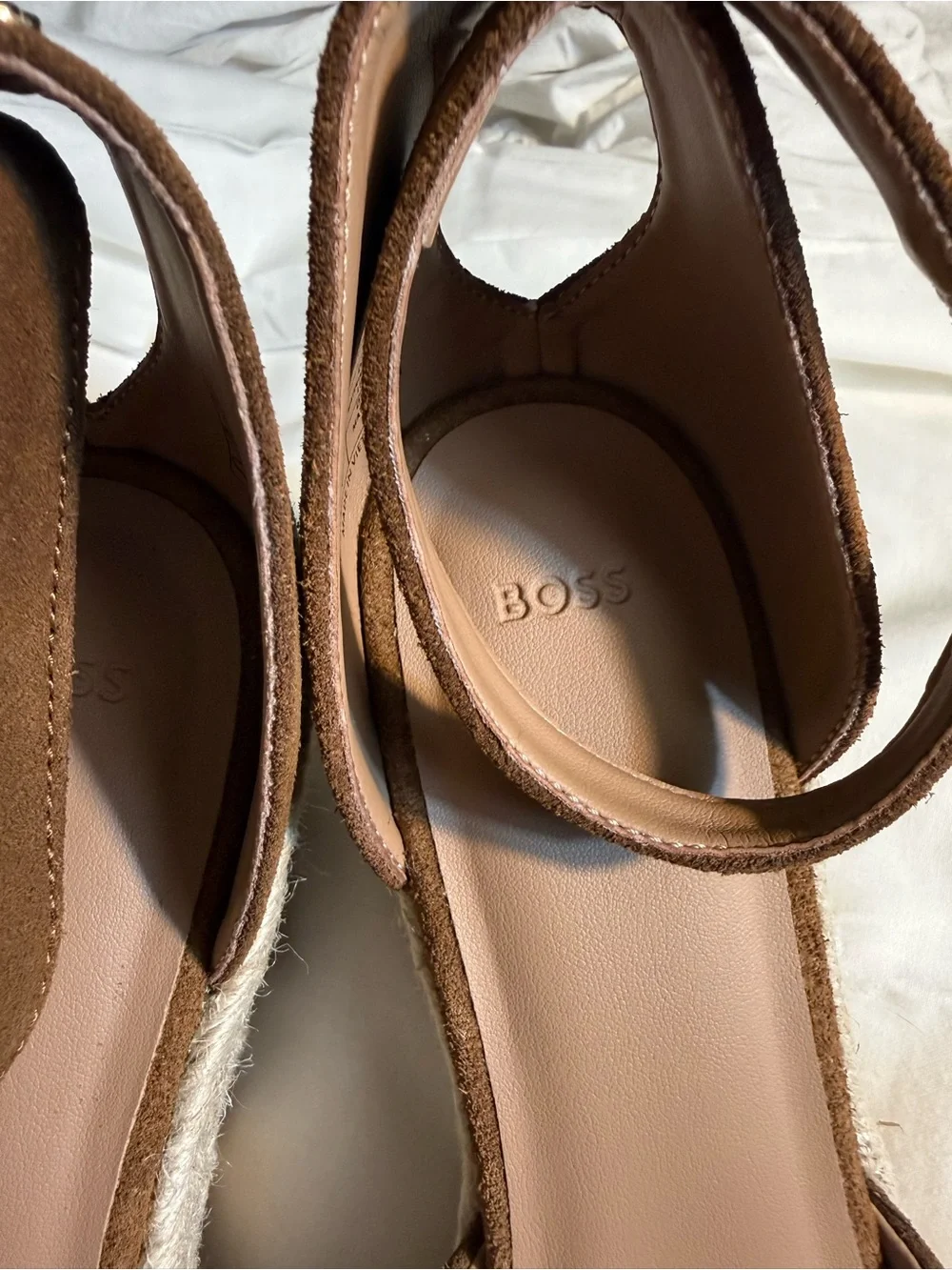 BOSS Brown Espadrille Wedge Sandals (size 39)